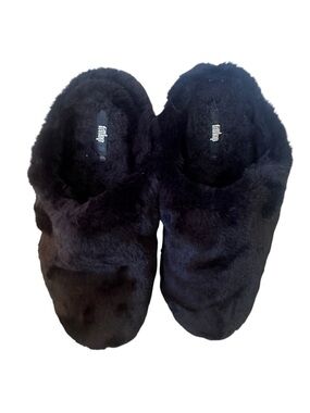Fitflop Black Plush Slip-On Women’s Slippers Size 9